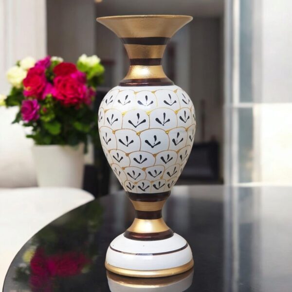 Sahar Handicrafted Plastic Vase For Living Room Decoration Small Size 12 Inch (White)